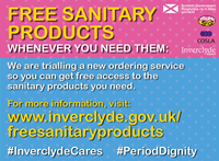 Online ordering for free sanitary products